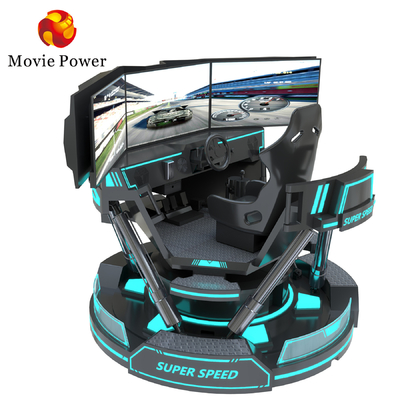 VR 3-Screen Car Racing Virtual Reality Simulator 6-Dof Black Car Racing Game Machine 5d Mobil Mengemudi arcade Untuk Mall