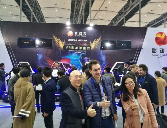 berita perusahaan terbaru tentang Movie Power vr simulator yang paling populer di 2017 Asia Amusement &amp; Attractions Expo  2