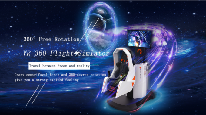 Roller Coaster 360 Flight Simulator / Kursi Simulator Gerak 9d Vr Bahan Fiberglass 0