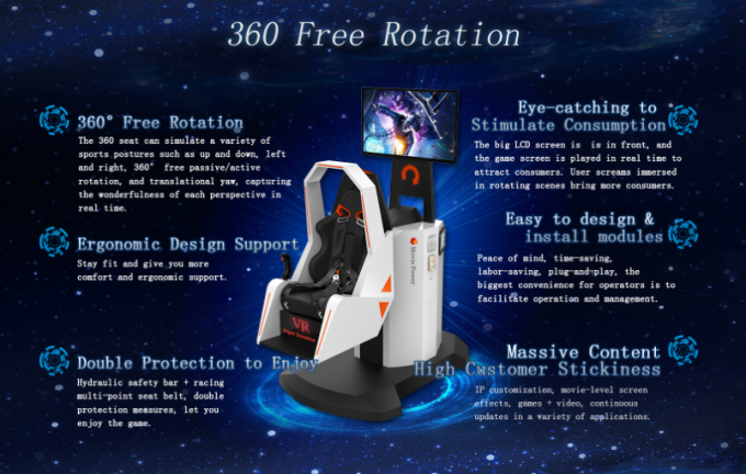 Roller Coaster 360 Flight Simulator / Kursi Simulator Gerak 9d Vr Bahan Fiberglass 1