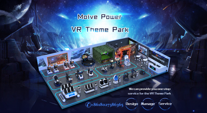 Iron / Fiberglass Unik Berdiri 9D VR Theme Park Warna Disesuaikan 0