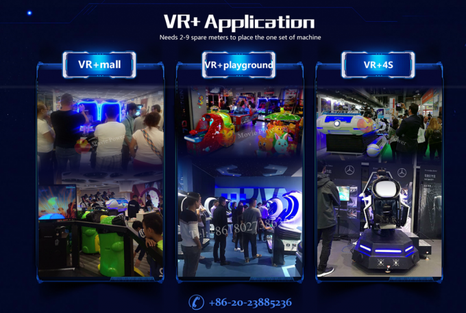 Iron / Fiberglass Unik Berdiri 9D VR Theme Park Warna Disesuaikan 1