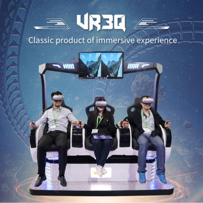 Taman Hiburan 9D Virtual Reality Cinema 3 Dof 3 Seater Simulator Equipment 0