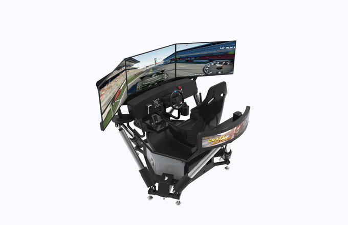 Fiberglass 9D Simulator, Dynamic VR Racing Simulator Game Machine 6 Dof 3 Screen Car Driving Simulator 0