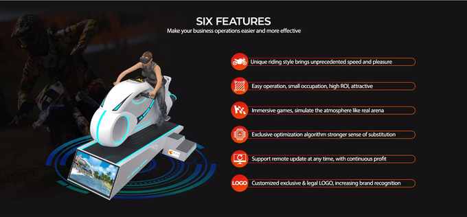 Fiberglass 9d VR Motorbike Simulator Peralatan Mobil Balap Realitas Virtual 2