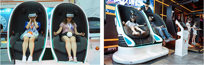 Taman hiburan 9D VR Egg Chair Simulator VR Shark Motion Cinema 2 Tempat duduk 3