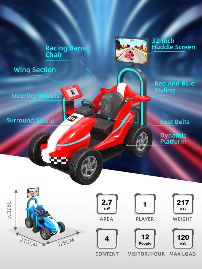 9D Kids Car Racing Game VR Driving Simulator Untuk Taman Hiburan 1