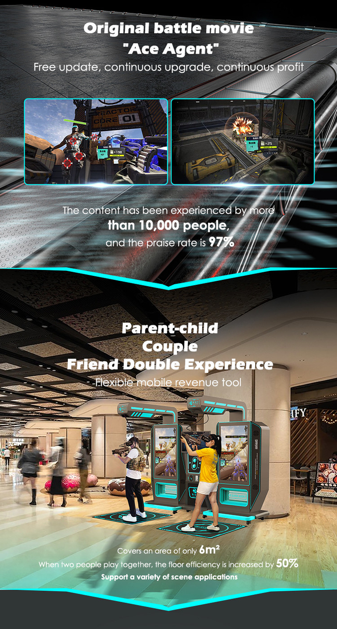 Shopping Mall VR Shooting Games Machine Dua Pemain VR Arcade Simulator 1