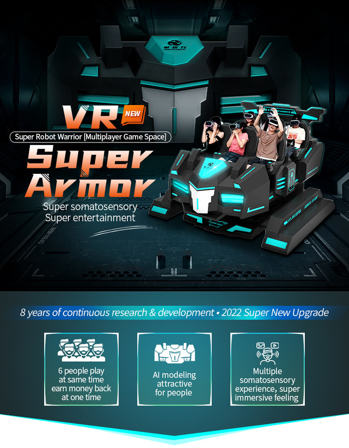 6 kursi roller coaster simulator realitas virtual 3d vr Motion kursi untuk taman hiburan 0