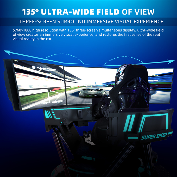 VR 3-Screen Car Racing Virtual Reality Simulator 6-Dof Black Car Racing Game Machine 5d Mobil Mengemudi arcade Untuk Mall 5