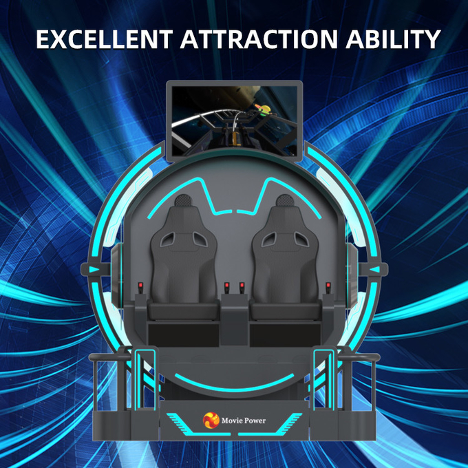 VR 360 2 Seat 9d Roller Coaster Mesin VR 360 Rotasi VR Cinema 360 derajat Simulator Kursi Terbang 6