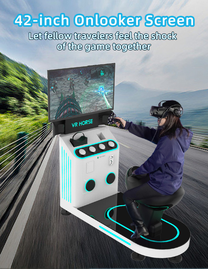 1 Pemain 9D Virtual Reality Simulator Horse Riding Vr Game Machine Koin dioperasikan 4