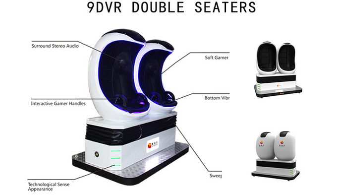 Interaktif 9D Simulator Virtual Reality Cinema 2 Kursi 360 Degree Mainkan Game 1