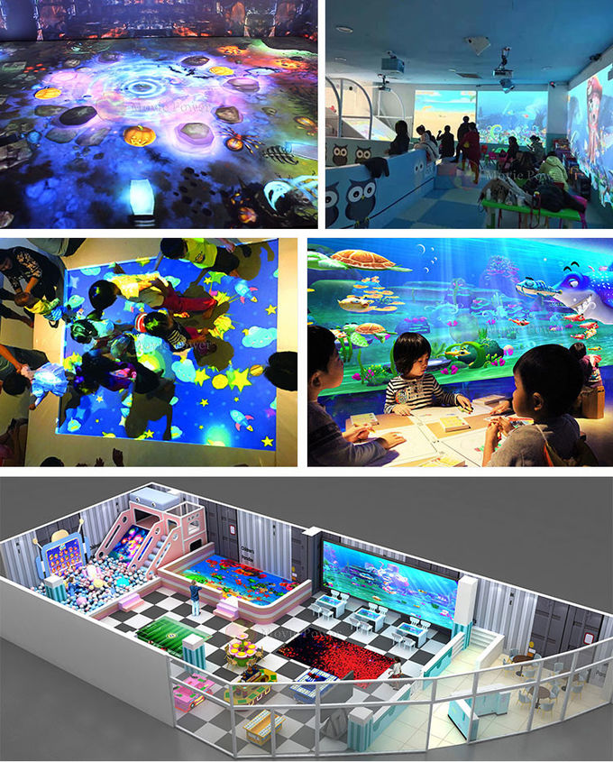 Peralatan Bermain Anak-anak Proyektor 3d Hologram Tunnel Interactive Motion Floor Games 0