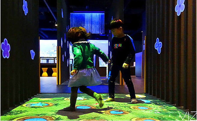 Permainan Proyeksi Hologram Lantai 3 Interaktif Mesin Hiburan Zona Permainan Anak-anak 0