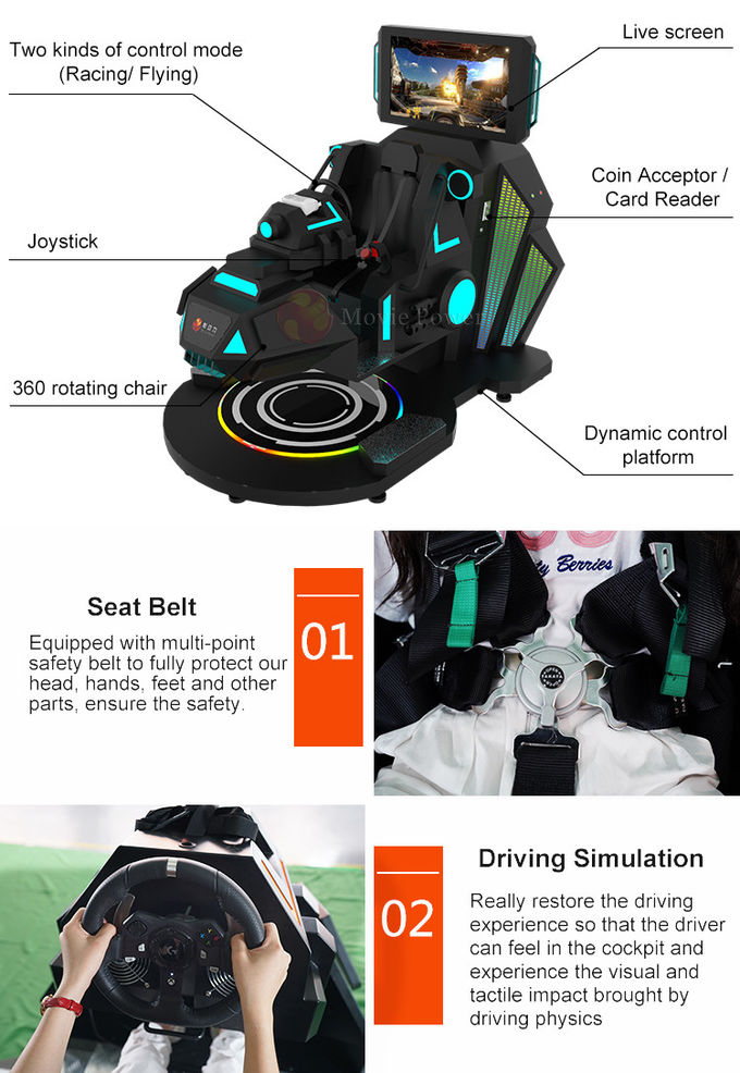 Taman Hiburan 360 Derajat Rotasi Flight Simulator VR Super Car Racing 0
