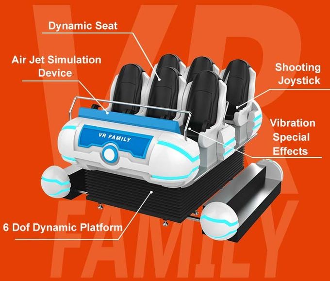 Bisnis Populer 6 Kursi Keluarga Menembak Permainan Interaktif VR 9D Simulator 1