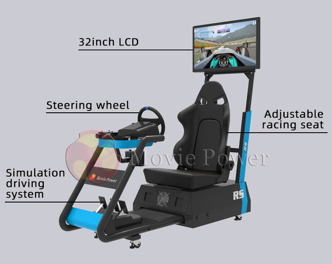 Peralatan Pengemudi Mobil Simulator Balap Hidrolik VR Game Rumah Kecil 0.5KW 2