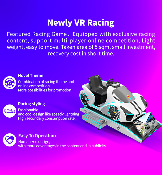 VR Arcade Super Racing 9D Car Driving Simulator Untuk Ruang Permainan Dalam Ruangan 0