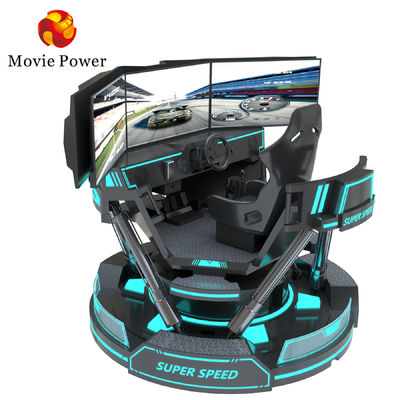 3 Screen Virtual Reality Simulator 6- Dof Black Car Racing Game Machine 5d Mobil Mengemudi Arcade Untuk Mall