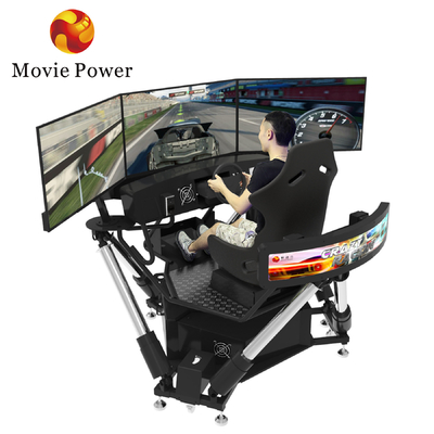 Portable 3 Screen Driving Simulator 6 DOF Racing Cars Arcade Dynamic Motion Drive Peralatan