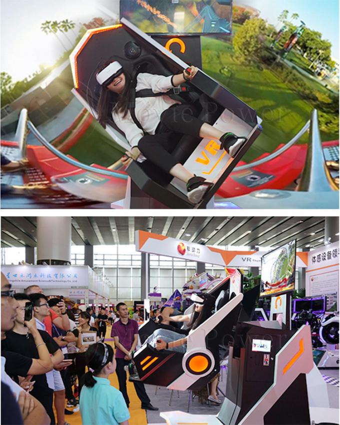 VR 360 Derajat Berputar Peralatan Hiburan 9d Flight Simulator Arcade Machine 0