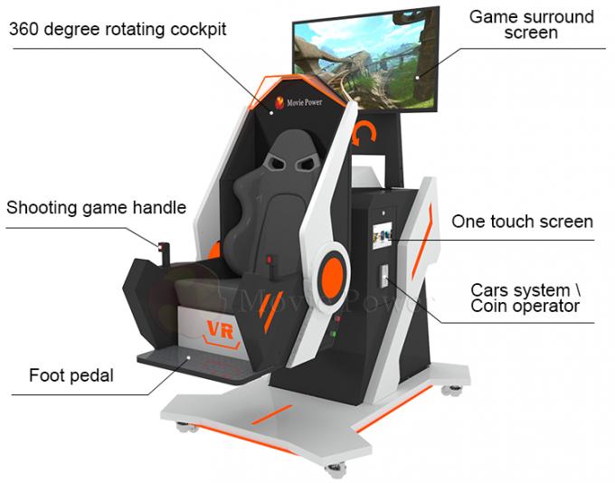 VR 360 Derajat Berputar Peralatan Hiburan 9d Flight Simulator Arcade Machine 1