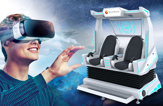 Dua Kursi 9D Egg VR Cinema Equipment Wahana Taman Hiburan 0