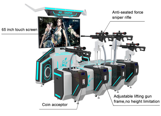 Interaktif Indoor VR Menembak Game Arcade Mesin 4 Player Untuk Taman Hiburan 3