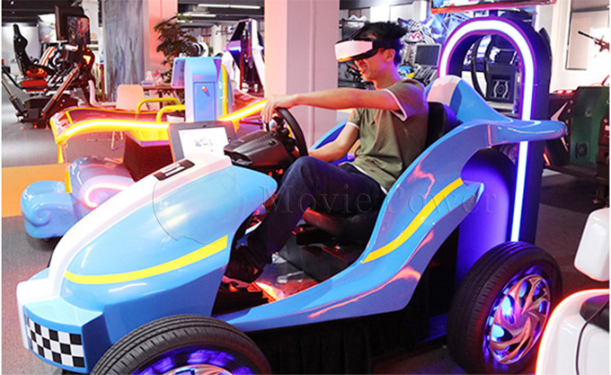 VR Theme Park Rides 9D Kids Racing Game Simulator Mesin Arcade Mobil yang Dioperasikan dengan Koin 3