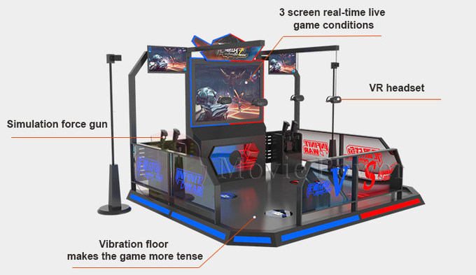 Peralatan Realitas Virtual Mesin Game Menembak Vr 9d Vr Shoot Simulator Vr Shooting Arena Multiplayer 3
