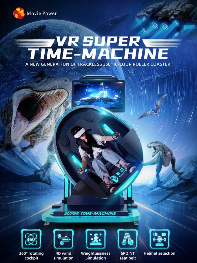 Coin Pusher Virtual Reality Simulator Komersial 9D VR Super Time-Machine Fly Game Machine 3