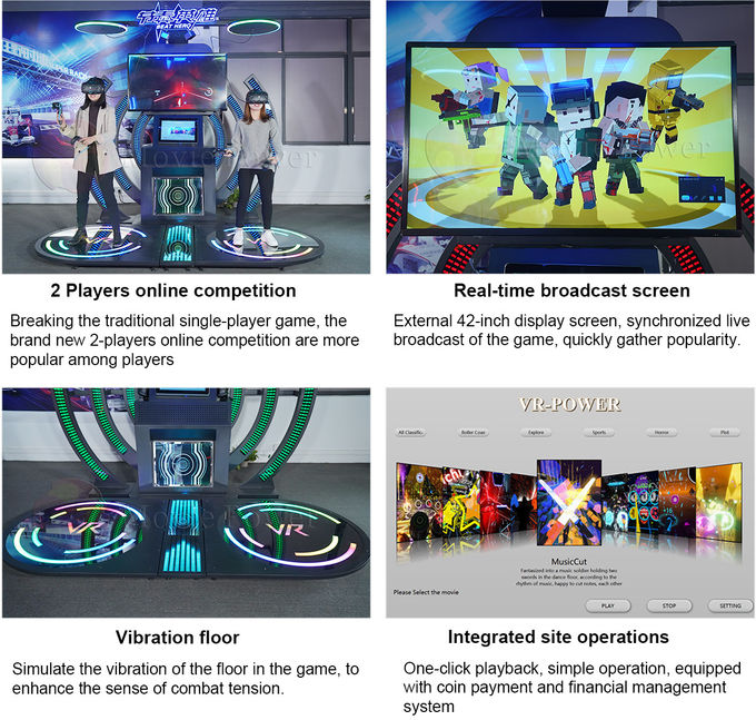 Simulator Pelatihan Musik Mesin Arcade Penerbangan Gerak Penuh Interaktif Game Tari Musik VR 4